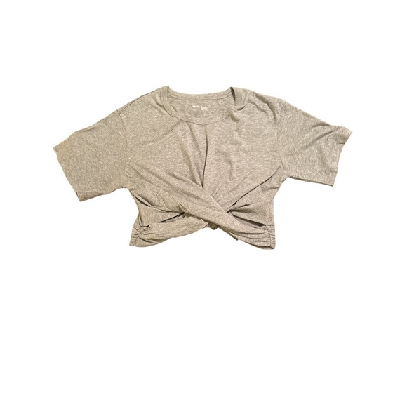 Aerie Women's Short Sleeve Cotton Cropped Tie Wrap Back T-Shirt Size M G… - Picture 7 of 10